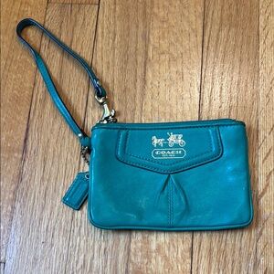 Coach Teal leather Wristlet